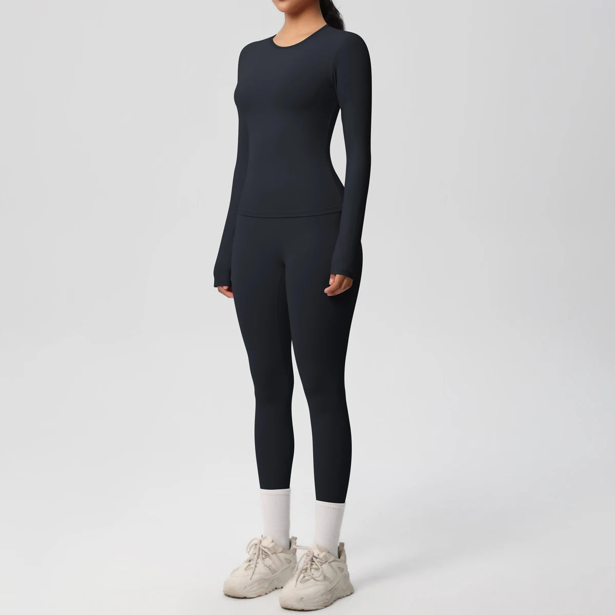 2 PCS Sportswear Yoga Set Gym Clothes Yoga Suits For Women Fitness Set Tracksuits Sports Long Sleeve Crop Top Gym Leggings