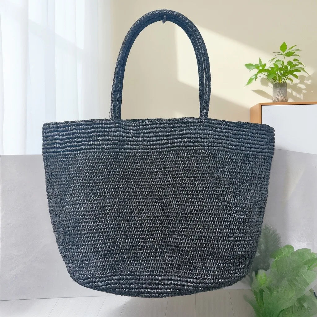 Fashionable Natural Rafia Grass Hand-woven Bag, Large Capacity, Lightweight, Versatile, Suitable for Daily Use, Women's Handbag