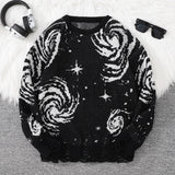 Men's Abstract Star Knit Crew Neck Sweater