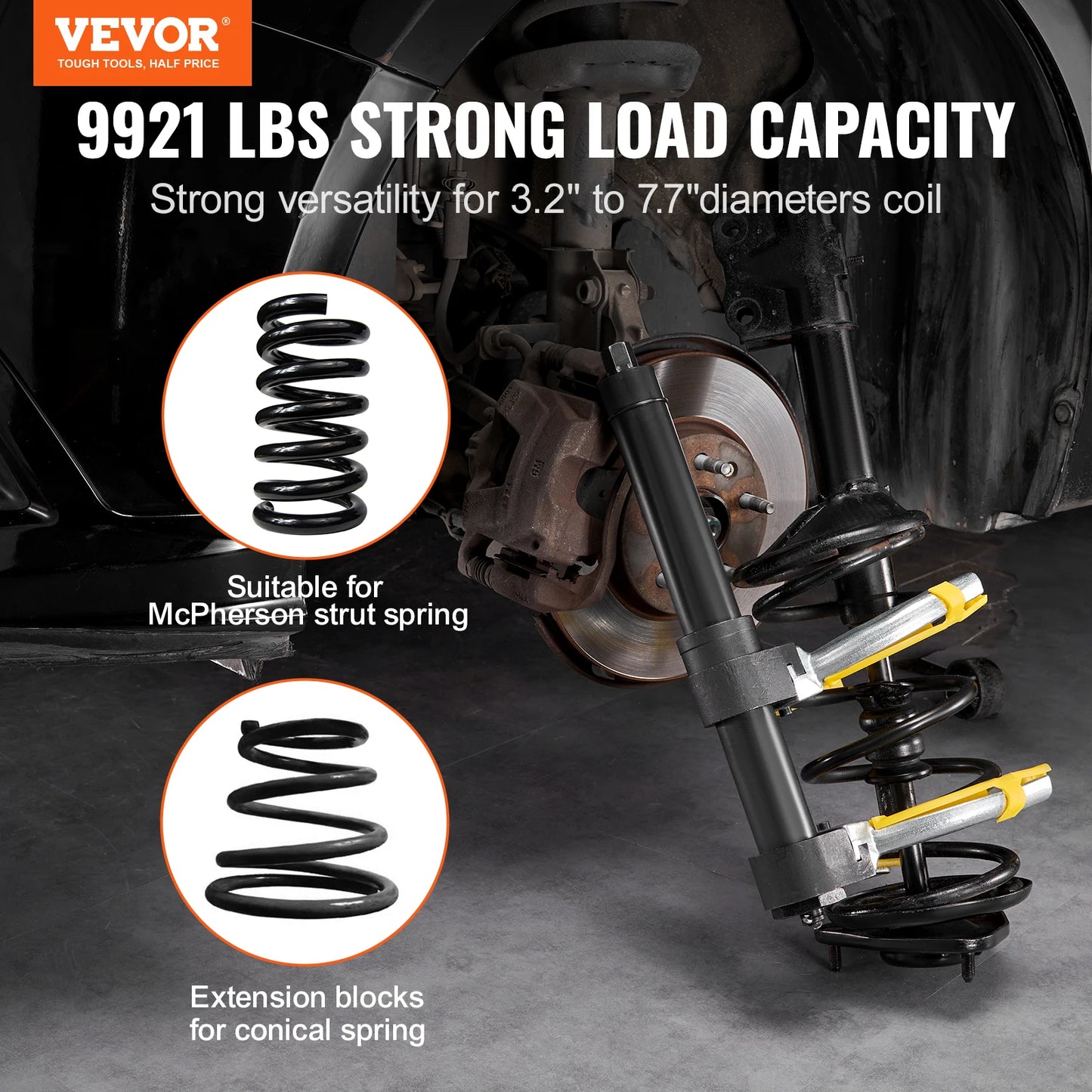 SucceBuy Strut Spring Compressor Macpherson Strut Spring Compressor Kit Interchangeable Fork Strut Coil Extractoror Remover Tool