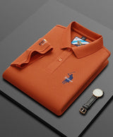 Men's Embroidered Cotton Polo Shirt – Breathable Summer Fit