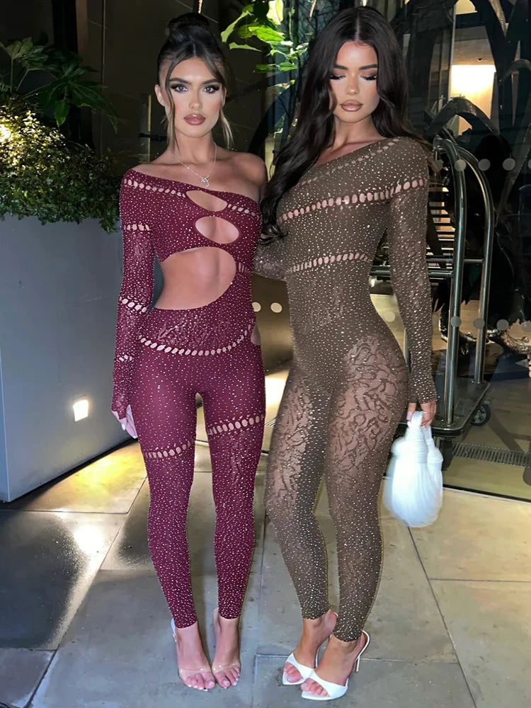 Elegant Sparkle Off-Shoulder Jumpsuit