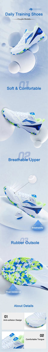 LI-NING JF LITE Unisex badminton training shoes Breathable Comfortable sports sneakers AYTU025