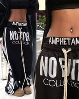 Y2K Gothic Striped Embroidered Streetwear Pants