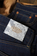 SAUCE ZHAN Mens Jeans Rainbow Sanforized Selvedge Denim Jeans Man Python Skin Labels Regular Fit 14 Oz