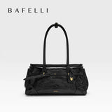 Bafelli Saffiano Leather Crossbody Tote with Chain Strap