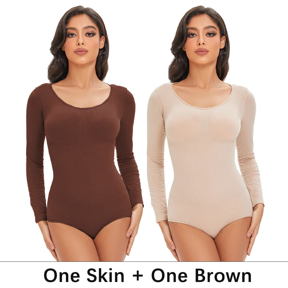 Seamless Tummy Control Long Sleeve Body Shaper