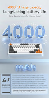 AJAZZ AF82 Office Low Profile Keyboard RGB Wired/Wireless Gaming Keyboard 75% Layout 82 keys 4000mAh Battery for Win/Mac
