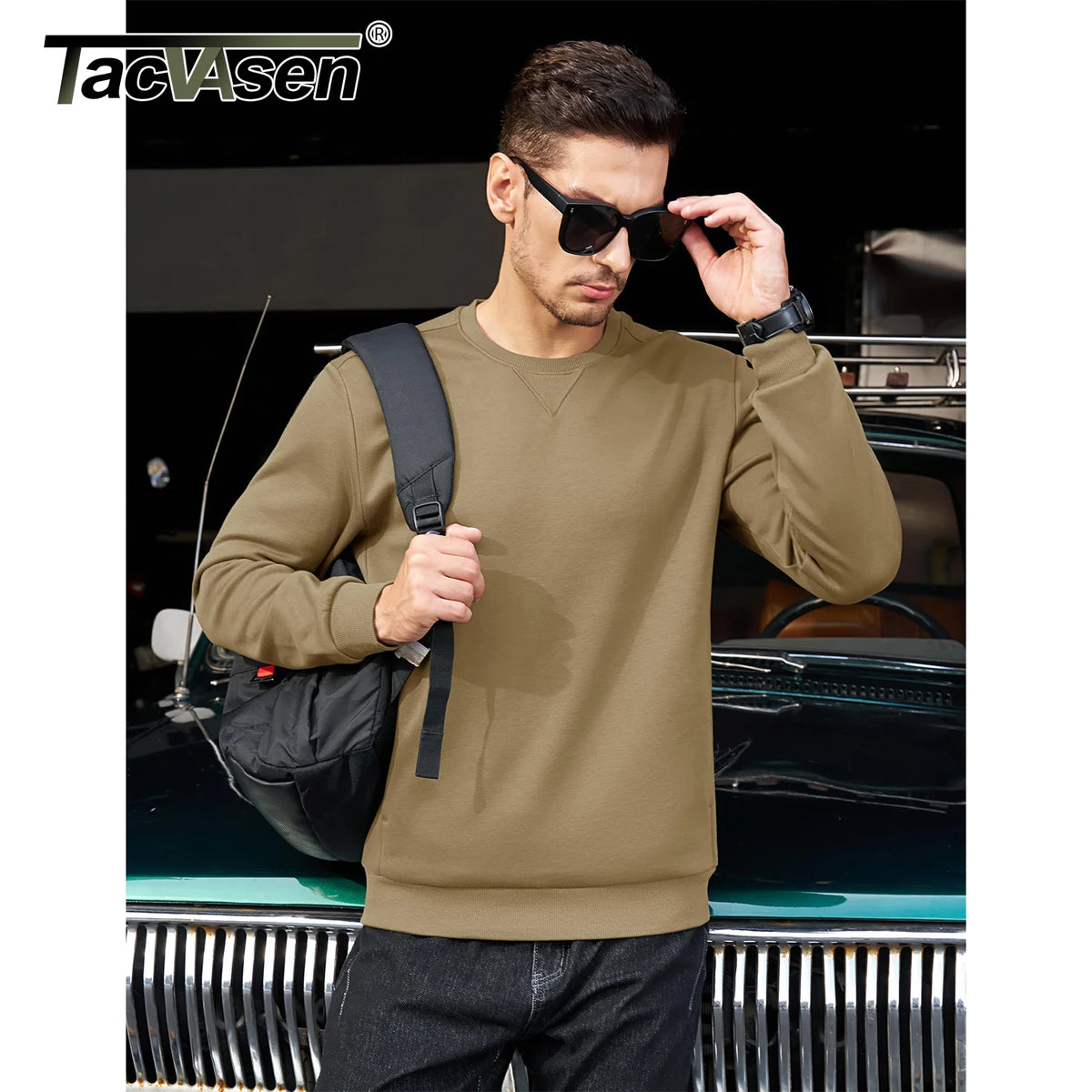 TACVASEN Men’s Fleece Crewneck Sweatshirt
