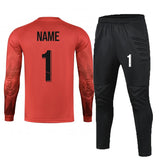 Custom Men Boys Girl Soccer Shirt Goalkeeper Uniform Long Sleeve Football Training Goalkeeper Top Soccer Jersey Pant Shorts Sets