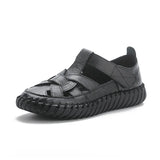 Newest gladiator summer sandals women's big size 43 woman real leather sandals ladies patchwork strap Non-slip flats