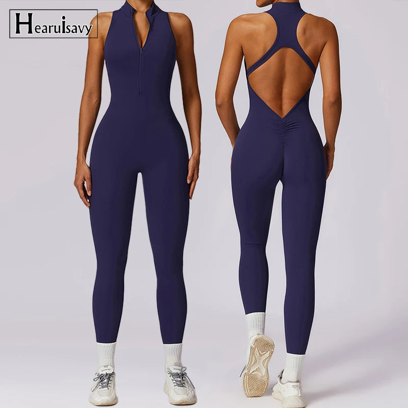 V-Back Athletic Yoga Jumpsuit