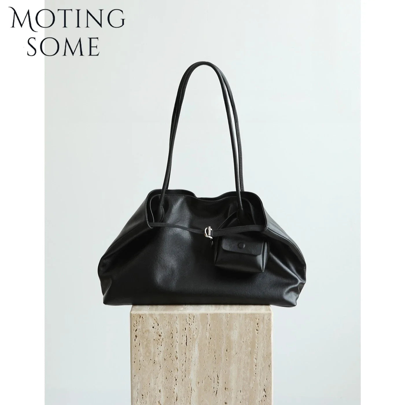 Motingsome Oversized Natural Leather Woman Bags 2025 New Fashion Handbag and Purses Large Capacity Commuter Bag Casual Tote