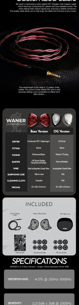 TANGZU Waner 2 Red Lion – HiFi Wired In-Ear Earphones