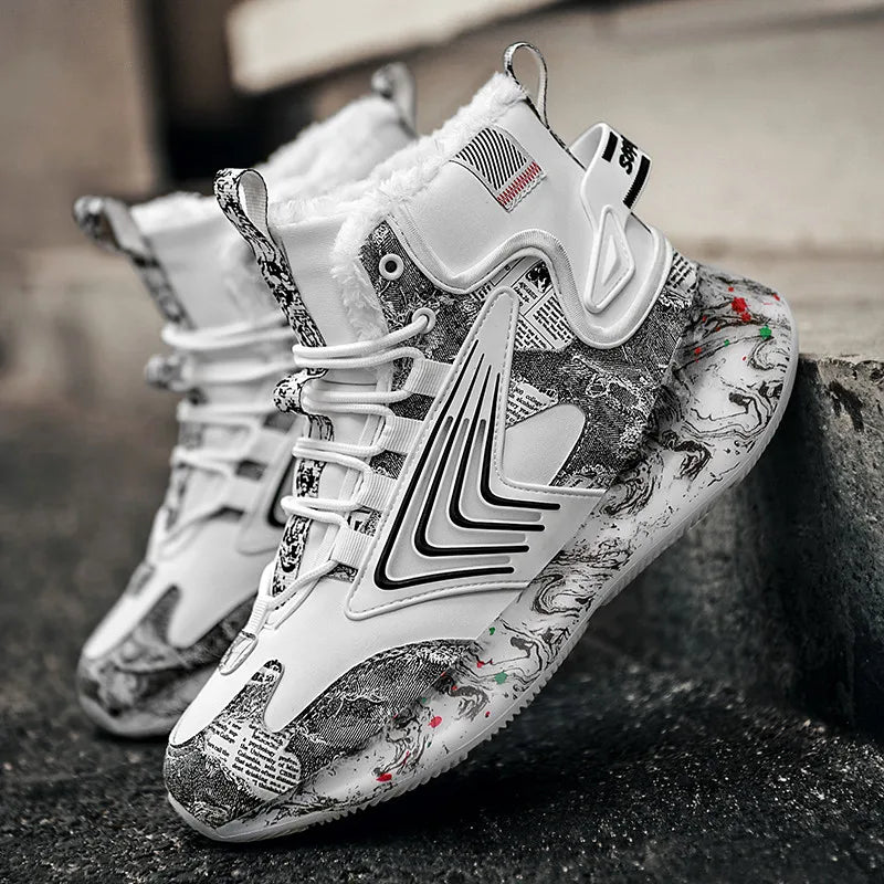 Men’s Winter High-Top Plush Sneakers