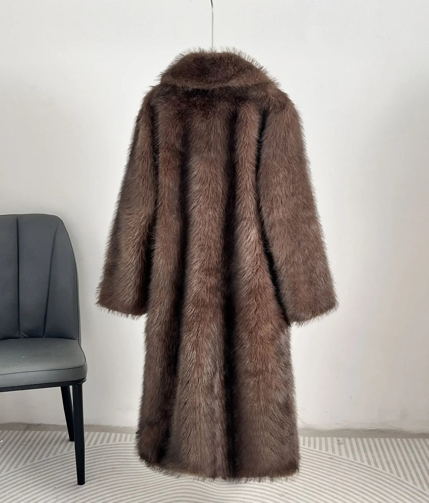 Luxury Gradient Faux Fur Overcoat