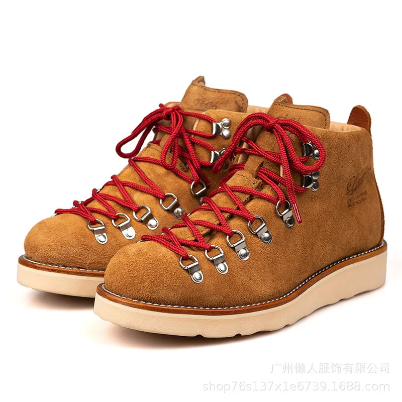 LAGIES cow leather Hiking shoes walking boots men Goodyear shoes trendy casual ankle shoes walking trekking outdoor sneakers