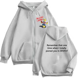 Blame John Meme Oversized Zip-Up Hoodie
