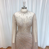 Luxury Beaded Mermaid Evening Gown | Cape Sleeve