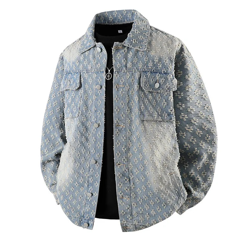 Autumn New Men's Denim Jacket Korean Stylish Luxury Clothing Handsome Casual American Streetwear Couple's Outerwear Denim Coats