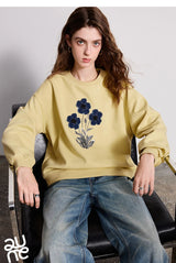 TOYOUTH Women's Relaxed Cotton-Blend Sweatshirt