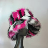 1pcs Winter Faux Fur Bucket Hat Warm Fluffy Plush colorful soft Winter hat Personality fur Fisherman Hats for women Plush hat겨