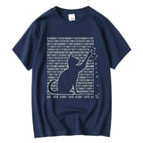 Men's Funny Cat Print 100% Cotton Summer T-Shirt