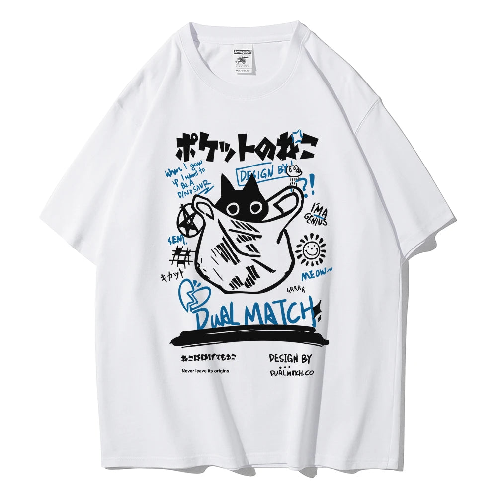 Kawaii Cat Harajuku Streetwear Tee