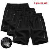 3 Pieces New Running Shorts Men Gym Sports Shorts Quick Dry Workout Training Fitness Jogging Short Pants Man Summer Board Shorts