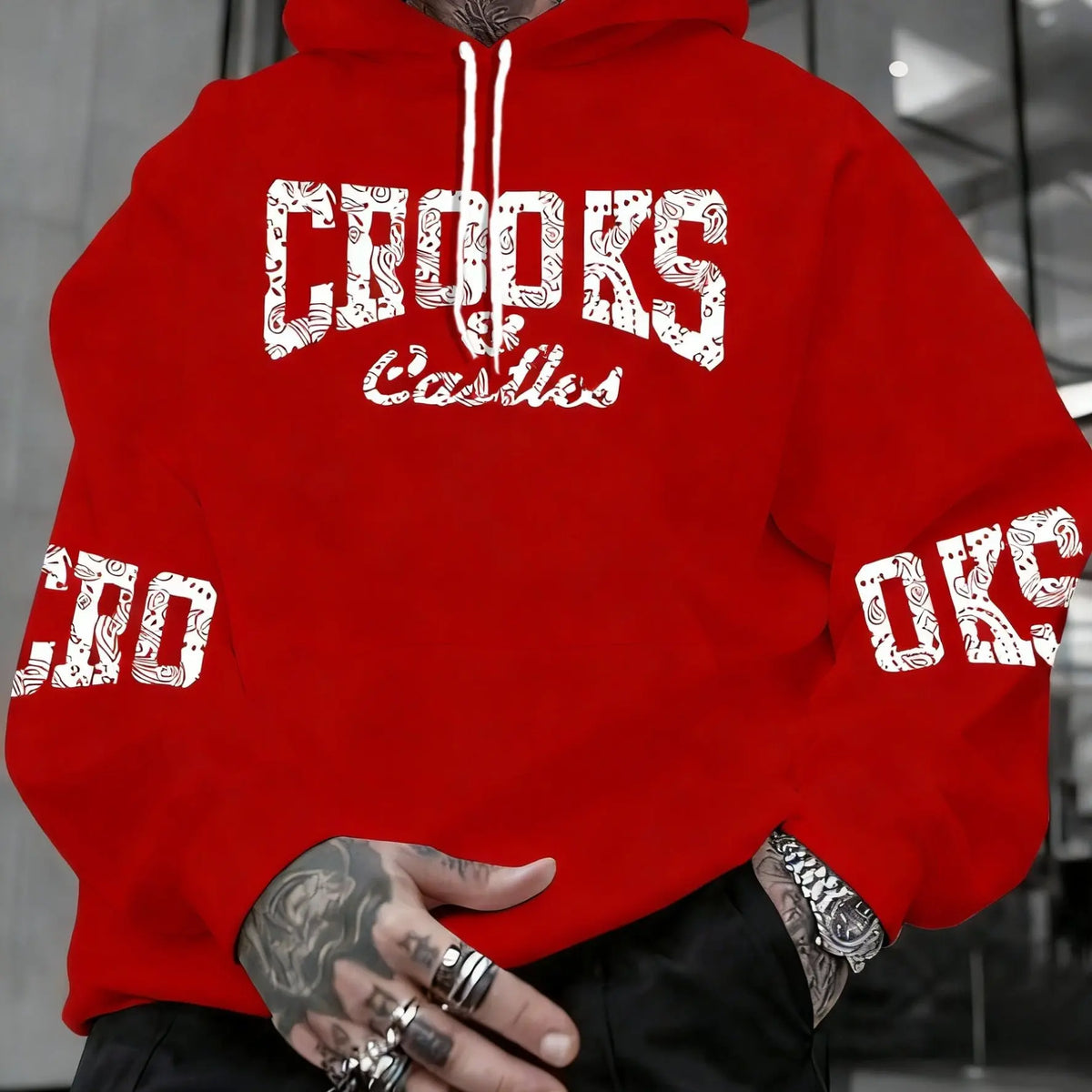 Men's Crooks & Castles Hooded with Iconic Print - Loose Fit Streetwear Hoodie, Slight Stretch Fabric, Machine Washable Winter