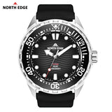 2025 New  NORTH EDGE TRITON Solar Powered Dive Watch Men Luxury Quartz Watches For Men 316L Stainless Steel Case Waterproof 300M