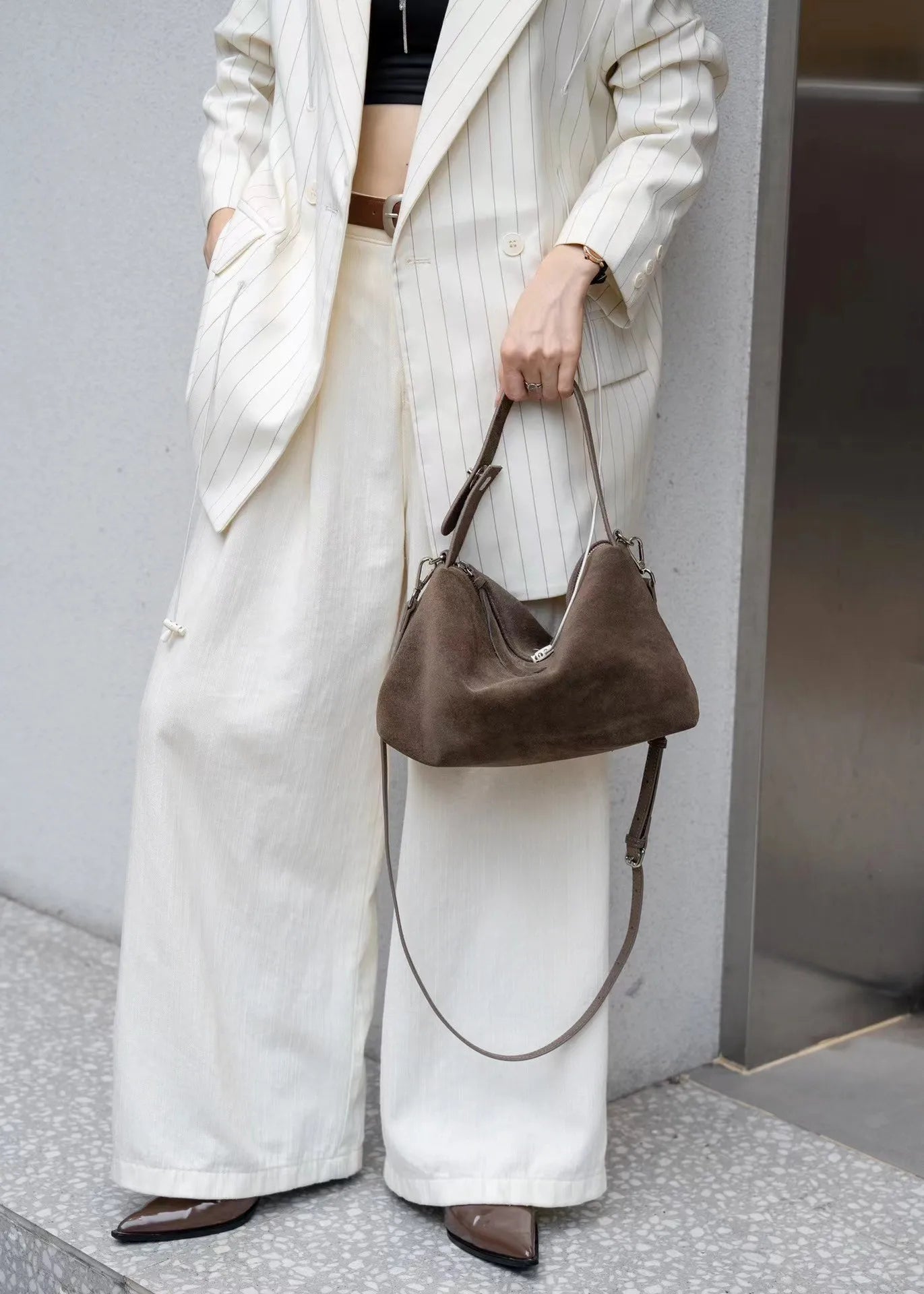 Luxury Suede Boston Tote