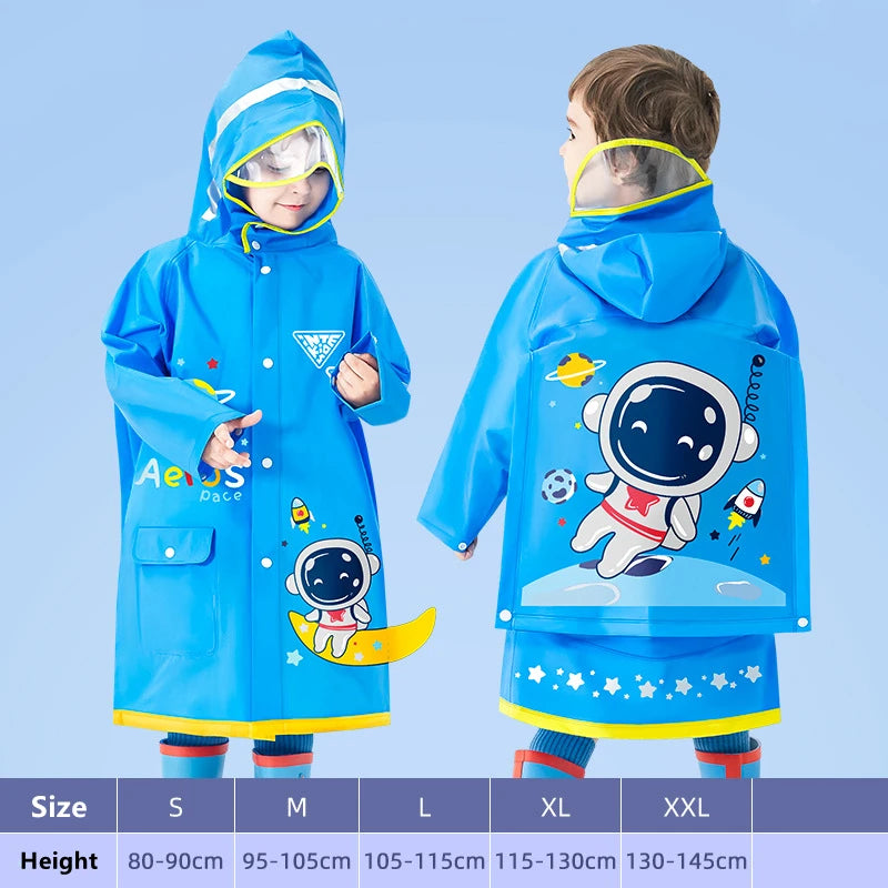 Kids Waterproof Cartoon Raincoat | Dinosaur & Unicorn