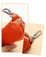 EDC Keychain for Women Genuine Leather Key Box for Car Keys Holder Case Mini  Pocket Card Wallet Coin Pouch Women's Purses