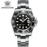 STEELDIVE SD1953 41MM Classic Water Ghost Calendar Magnifier NH35 Mechanical Movement BGW9 Super Luminous 30Bar Waterproof Watch