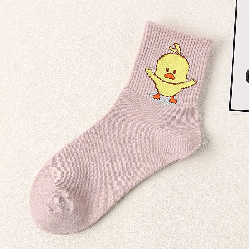 Dancing Duck Cartoon Art Socks