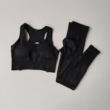 2PCS Women's Seamless Yoga Set - Shockproof Sports Bra & Leggings