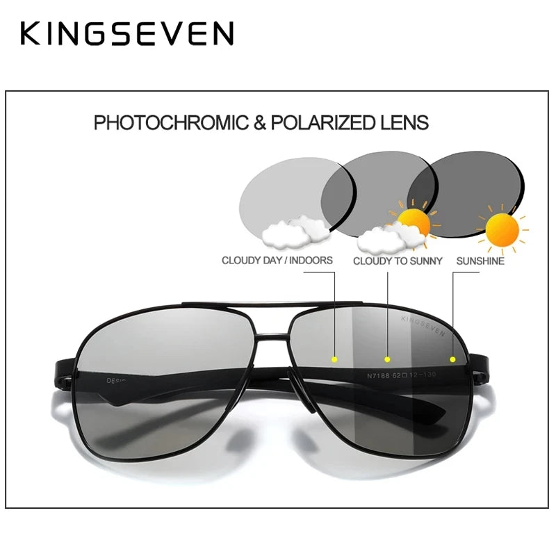 KINGSEVEN Brand Classic Male Sunglasses Men Fashion Polarized UV400 Retro Glasses Outdoor Driving Causal High Quality Eyewear