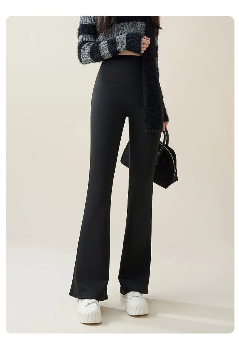 Women's Fleece-Lined High Waist Flare Leggings