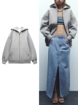 Women’s Relaxed Fit Hooded Zip Sweatshirt