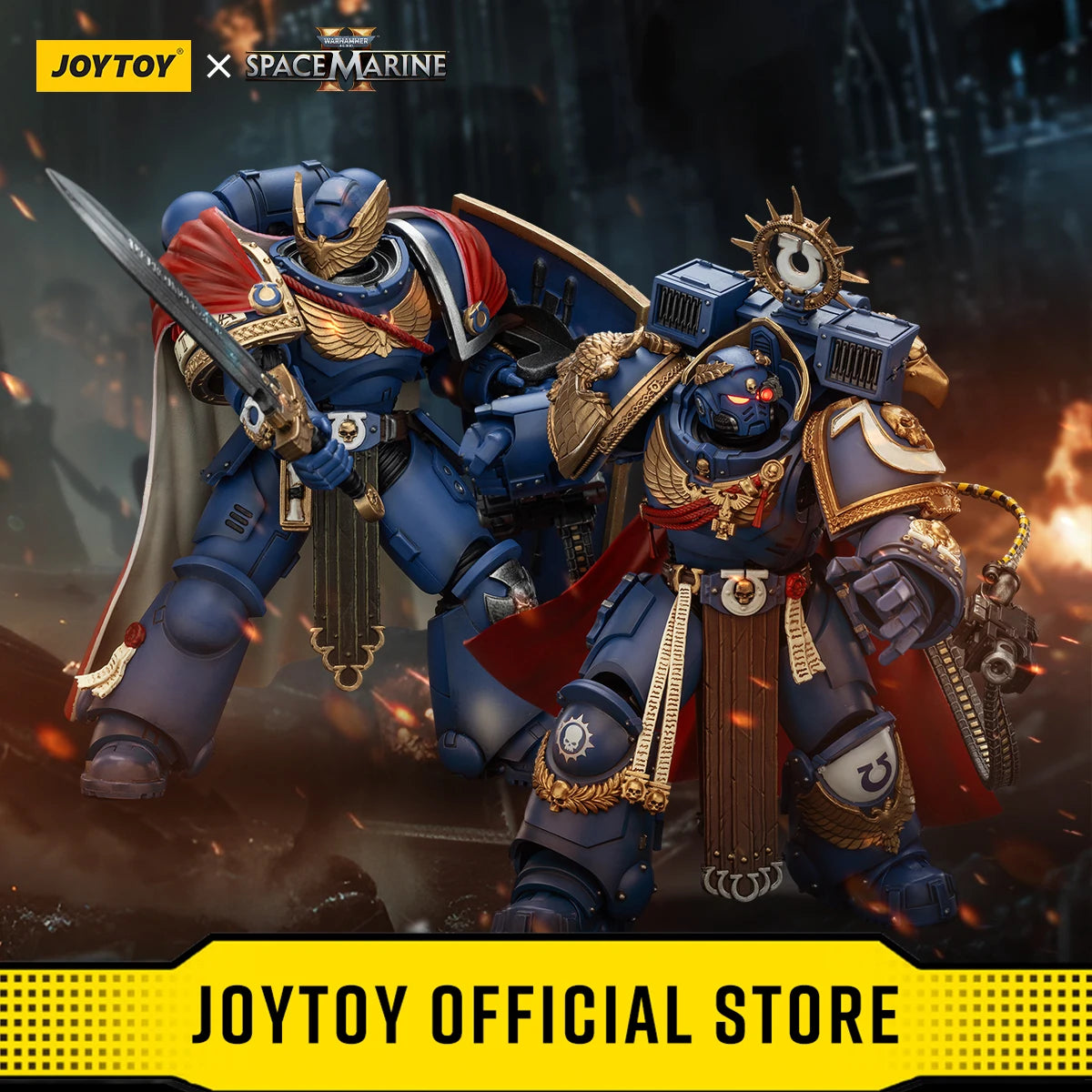 JOYTOY Warhammer 40k 1/18 Action Figures Ultramarines Marneus Calgar, Chapter Master Ultramarines Victrix Honour Guard