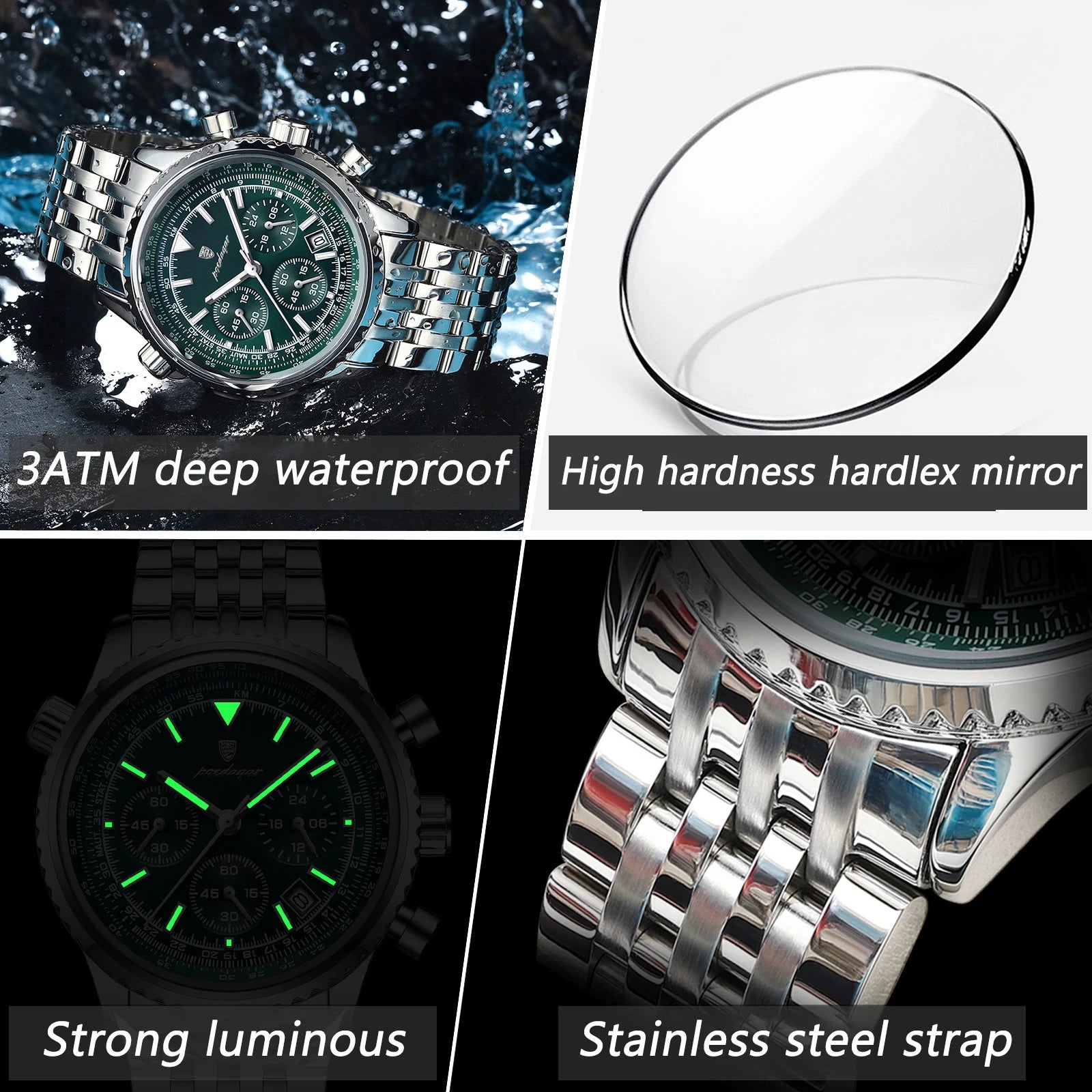 POEDAGAR Men's Luxury Chronograph Wristwatch