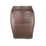 Chic Matte Leather High-Waist Mini Skirt | Slim Fit Nightclub & Streetwear
