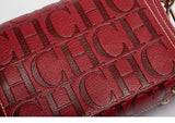 CH Crossbody Bag For Women Luxury Monogram Leather Handbag Fashion Wide Strap Shoulder Bag Elegant Lock Flap Bag For Daily Use