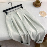 Women's High-Waist Ankle Pants with Pockets
