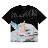 MIXED EMOTION Oversized Cotton Rhinestone T-Shirt