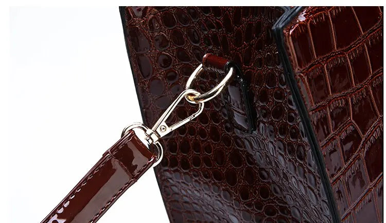 Luxury Vintage Crocodile Pattern Tote