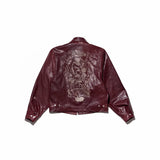 Burgundy Embroidered Streetwear Jacket