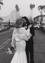 Custom Pearl & Rhinestone Bride Denim Jacket