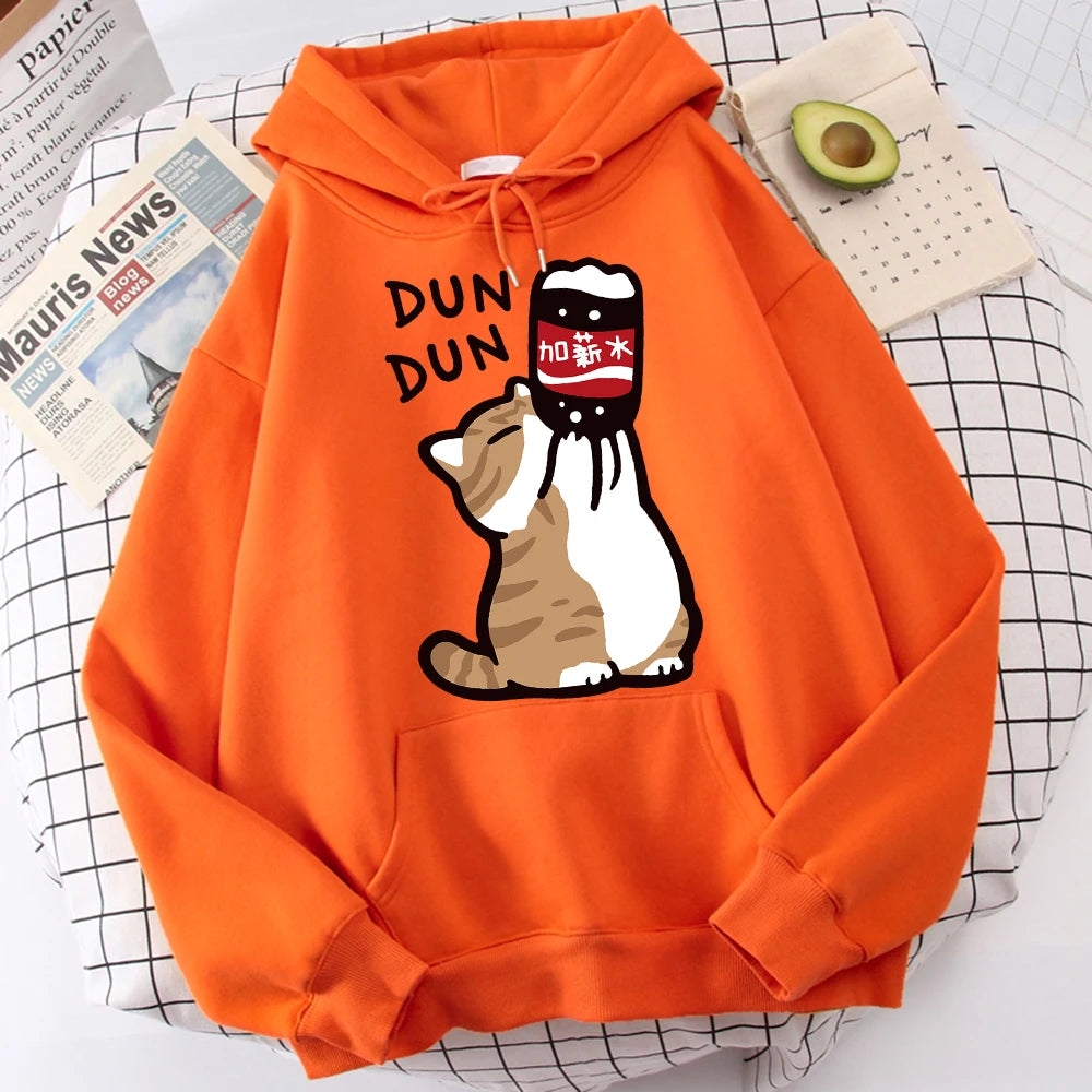 Cartoon Cat "Salary Increase" Hoodie